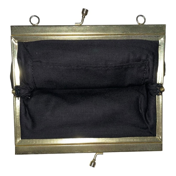 Vintage 1950’s Floral Petite-Point Snap Clutch Tapestry Embroidery Pattern Metal - Picture 12 of 14